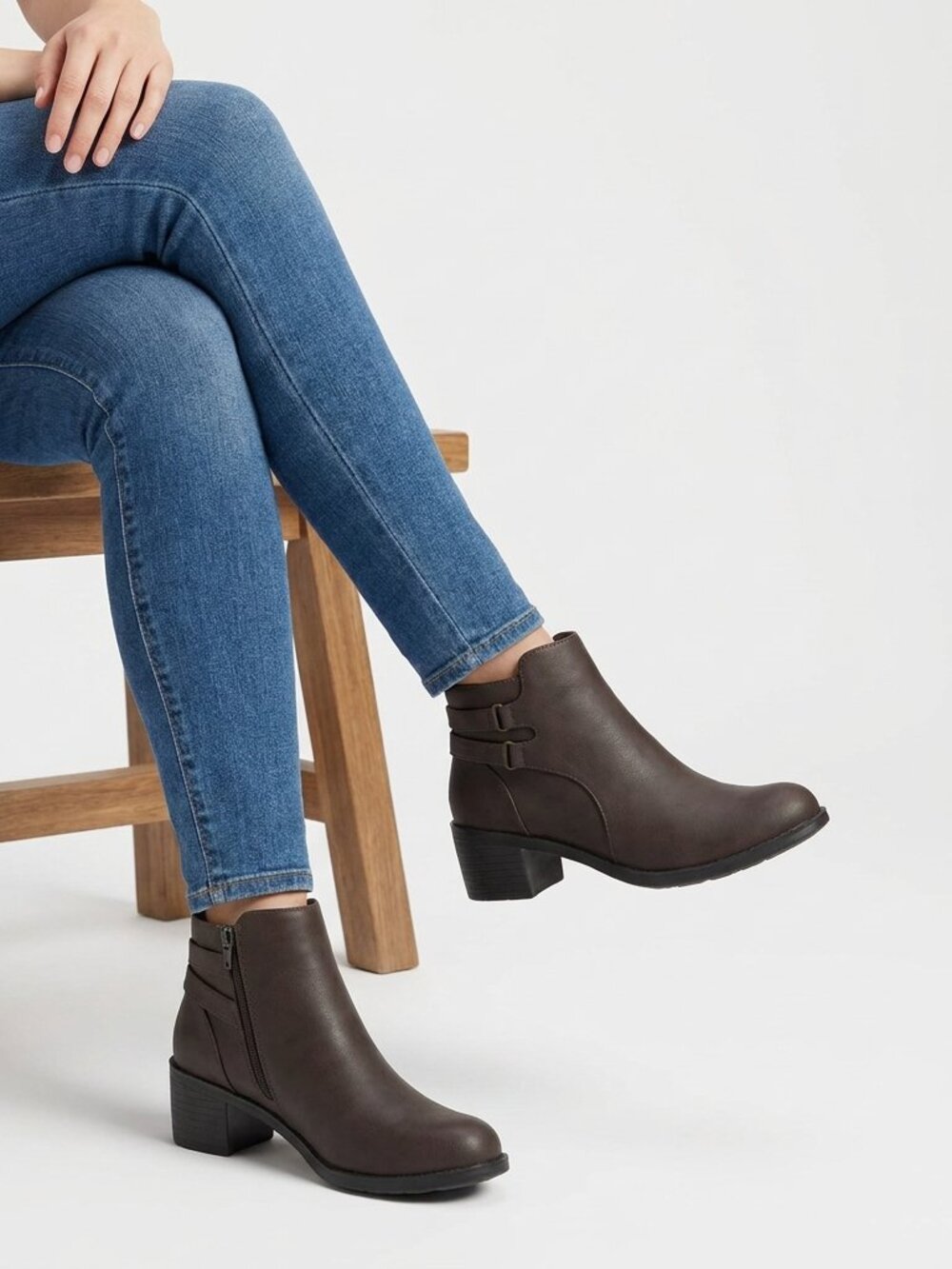 Women's Murphy Bootie by Easy Street in Brown Matte (Size 6.5 N)